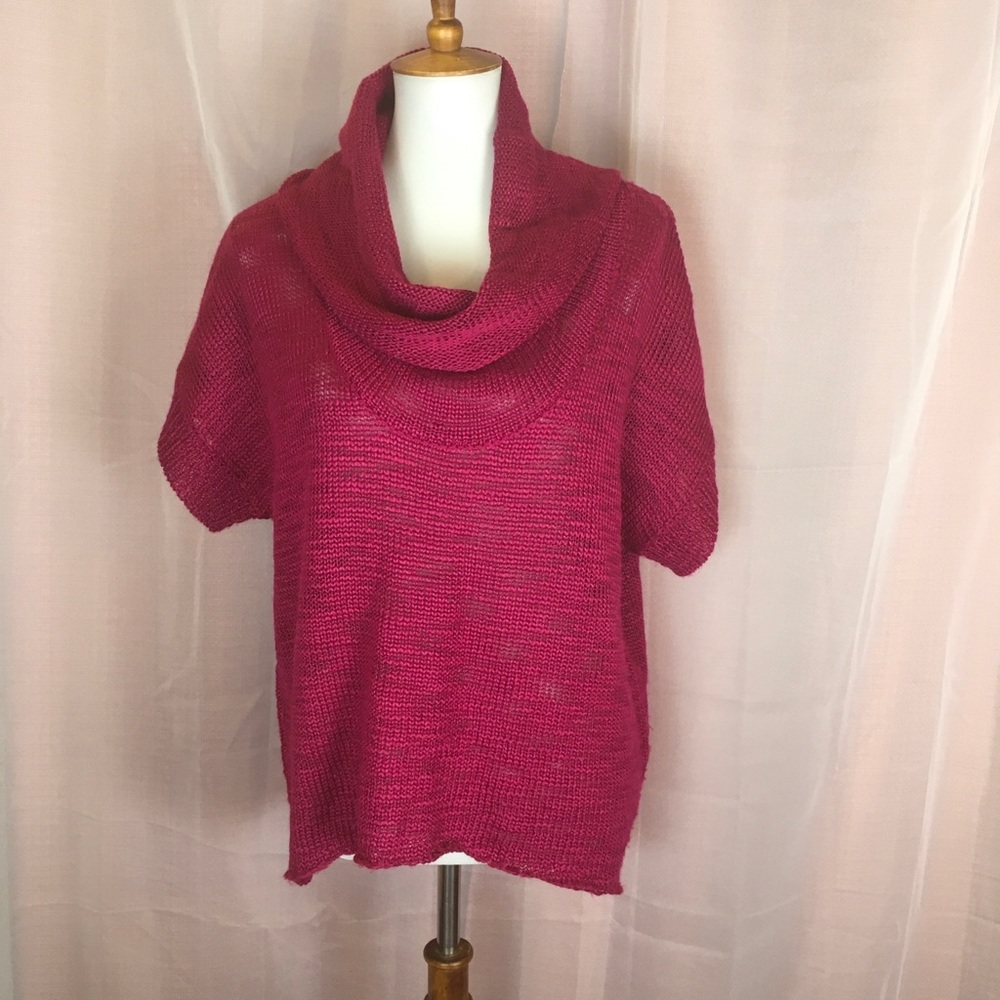 Grace Elements Raspberry Cowl Sweater M Free Ship - image 1